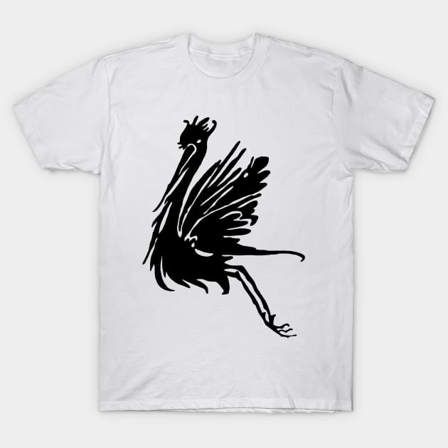 Ink Blot Pelican T-Shirt by imphavok